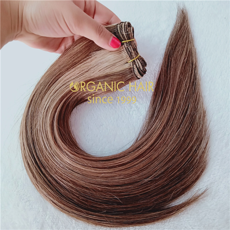 Russian remy hair handtied weft full cuticle intact C95